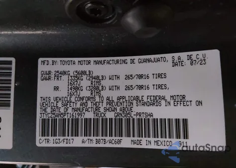 2023 Toyota Tacoma Trd Off Road z USA, uszkodzony, nr VIN 3TYCZ5AN5PT161997